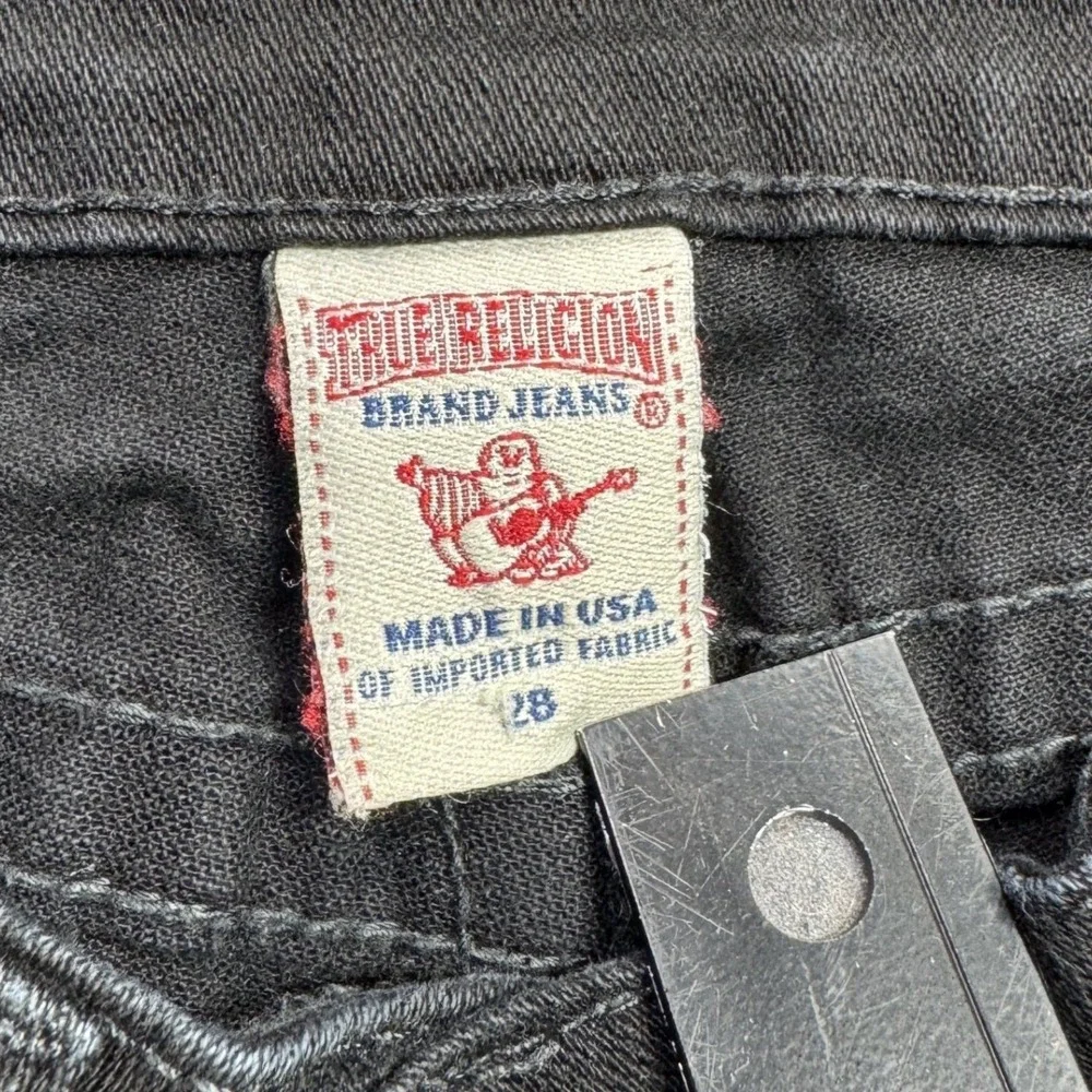 True Religion Stella Skinny Jeans Womens 28 Black Y2K Streetwear Retro